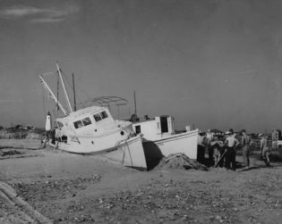 Mail packet boat hard aground on Ocracoke