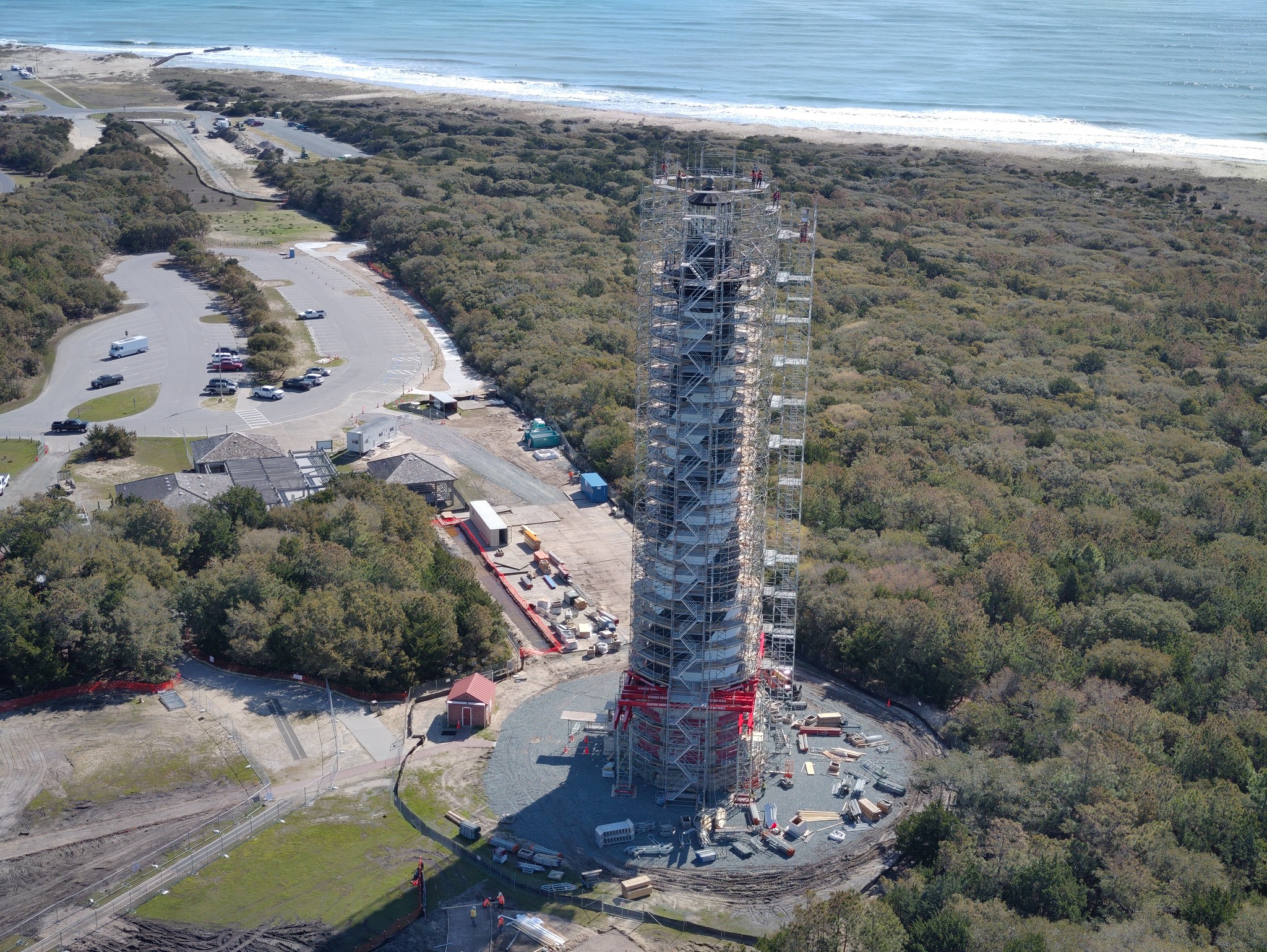 Cape Hatteras Lighthouse Restoration - View Showing Ocean