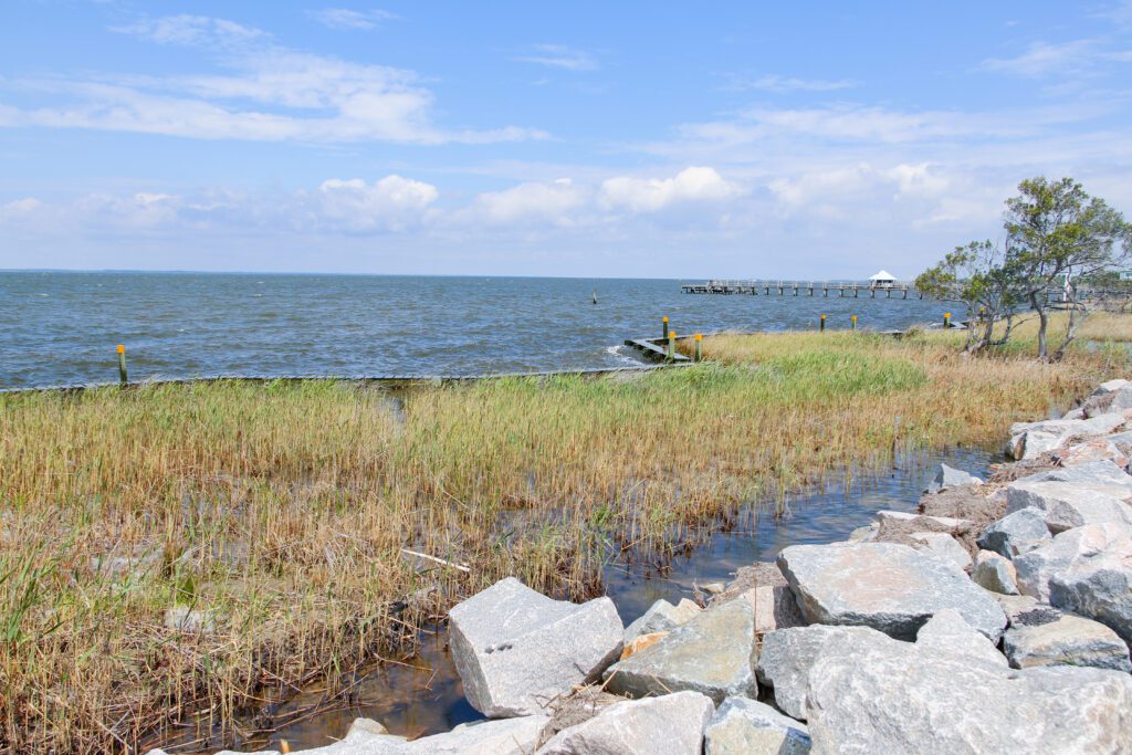 Duck NC Living Shoreline Project Breakwater Bulkhead