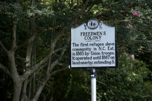 Freedman’s Colony Outer Banks road sign